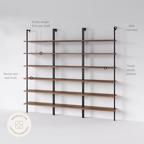 Nathan James Theo 6-Shelf Tall Bookcase, Wall Mount Bookshelf - Image 2