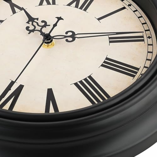 Plumeet Small Retro Wall Clock, Roman Numerals, Battery Operated - Image 3