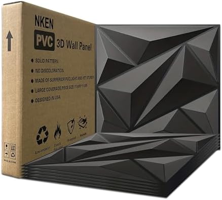 3D Wall Panels 33 Pack, 12×12 Inch Black Diamond Textured PVC Wall Panels - Image 7