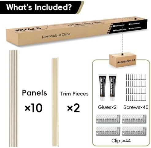 10Pack WPC Slat Wall Panels, 96 x 6.4 x 0.8Inches 3D Accent Wall Panels - Image 3