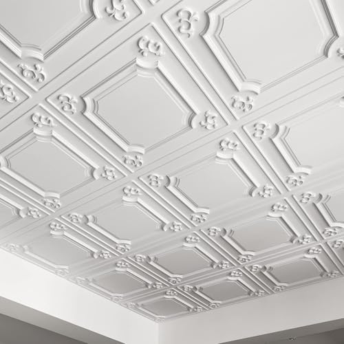 Art3d 24-Pack Waterproof PVC Drop Ceiling Tiles, 24 x 24 in by Art3d