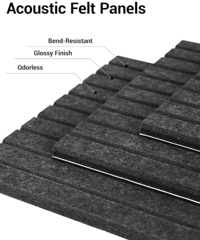 12 Pack Self-Adhesive Acoustic Wall Panels-Sesame Black - Image 3