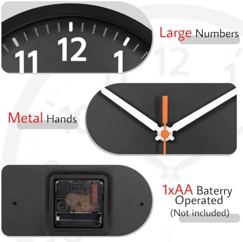 10" Modern Silent Wall Clock, Wall Clocks Battery Operated - Image 5