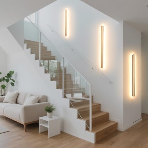 KELUOLY Modern Plug in Wall Lights, 31.4 inch Frosted Gold LED Long Wall Sconce - Image 5