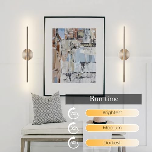 KARTOOSH Battery Operated Wall Sconces Set of Two Wireless Wall Lights - Image 4