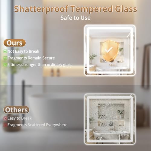 BEAUTYPEAK 30"x30" LED Bathroom Mirror - Image 6