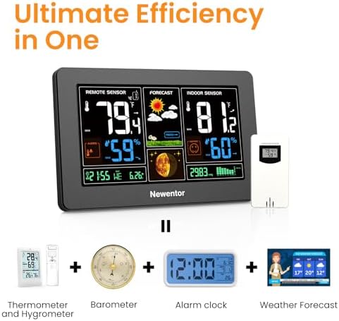 Newentor Weather Station Wireless Indoor Outdoor Thermometer - Image 3