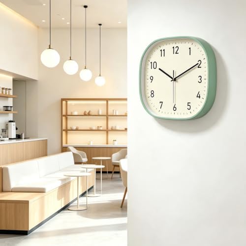 Silent Non Ticking Wall Clock 10Inch, Square Battery Operated Clock - Image 6