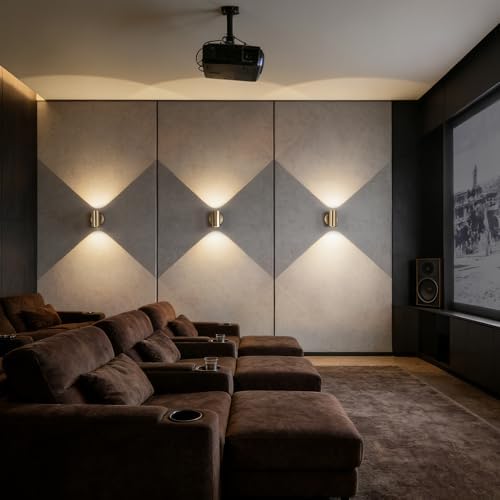Tubicen Led Wall Decor Sconces Set of 2, Indoor Modern Gold Light Small Lamp - Image 3