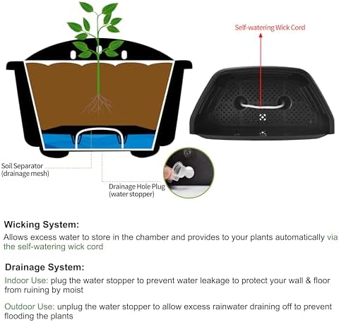 ORIMERC 9.8 inch 3 Pack Wall Hanging Planters Pots - Image 3
