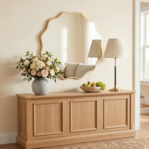 PERFNIQUE Gold Scalloped Mirror, Decorative Modern Wall Decor - Image 4