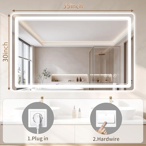 BEAUTYPEAK 30"x55" LED Bathroom Mirror - Image 3