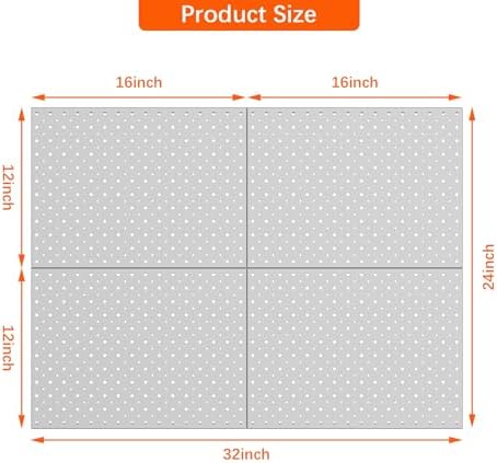 TORACK 4 PCS 12"x16" Metal Pegboard Panels - Image 3