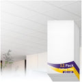 12 PCS 2x4 FT White Ceiling Tiles, 24x48 Inch PVC Waterproof Smooth Drop by LooYee