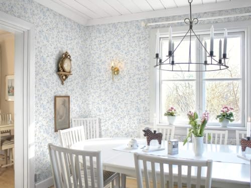 Peel and Stick Wallpaper for Nursery Blue Cherry Blossom Waterproof - Image 5