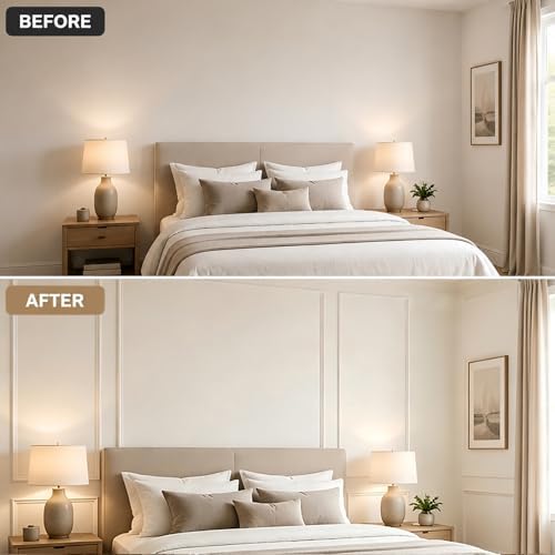 3 Set Peel and Stick Wall Molding Kit, Pre Cut Wainscoting Panels - Image 6