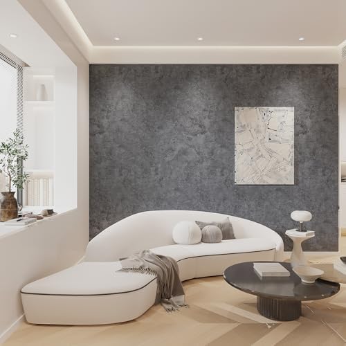 3yecao Grey Peel and Stick Concrete Wallpaper Gray Concrete Contact Paper - Image 6