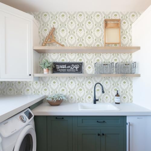 Orainege Peel and Stick Wallpaper Floral Vintage Stick on Wall Paper - Image 5