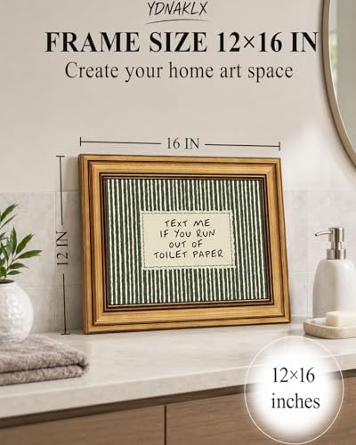 Gold Framed Wall Art, Funny Bathroom Canvas Prints, Text Me If You Run Out Of - Image 2