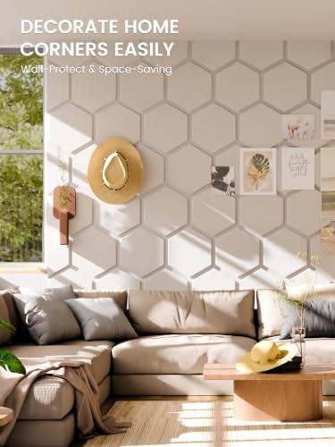 Fluxynara 8-Pack Hexagon Felt Bulletin Board Tiles, Milky White-1 - Image 4