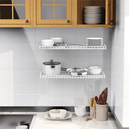 WALMANN Garage Wall Shelf, 4 Mixed-Size Wall-Mounted Storage Shelves - Image 5