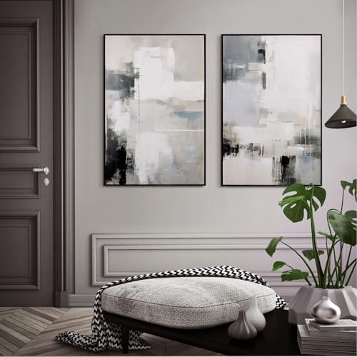 SAFERRYHOME Neutral Abstract Hand Painted Wall Art, 24x36 Inches - Image 7