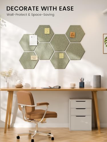 Fluxynara 8-Pack Hexagon Felt Bulletin Board Tiles - Image 6