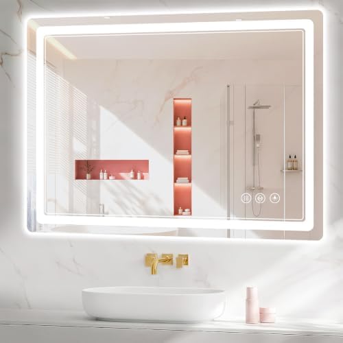 BEAUTYPEAK 32"x40" LED Bathroom Mirror by BEAUTYPEAK
