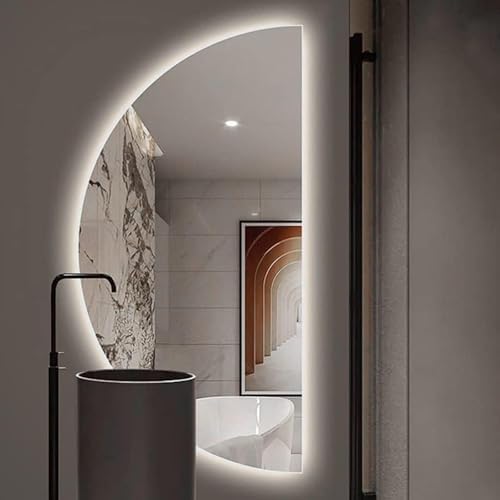 47in Half Moon LED Mirror for Bathroom, Semi Circle Wall Mirror by wwwhzgys