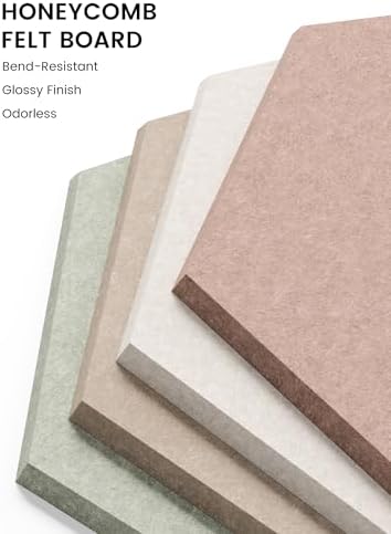 Fluxynara 8-Pack Hexagon Felt Bulletin Board Tiles - Image 3