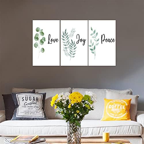 3 Piece Inspirational Wall Art, Quotes "Love Joy Peace" Canvas Print - Image 4
