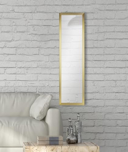 13.5" X 49.5" Gold Rectangle Full Length Wall Mirror, Large Vertical Or - Image 5