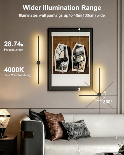 FRIDEKO HOME Black Wall Sconces Set of Two 4000K LED Wall Lights Fixtures - Image 5