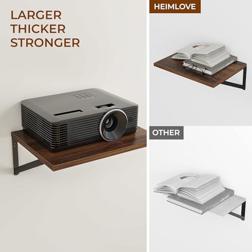 Heimlove 24W x 12D Deep Floating Shelves Set of 3 Walnut - Image 5
