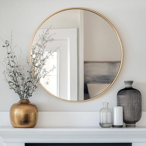 Oruii Small Round Mirror, 18 inch Gold Circle Mirror - Image 5