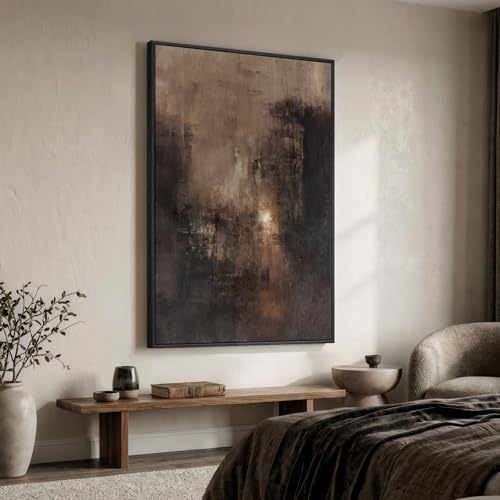 Extra Large Framed Brown Abstract Wall Art - Image 2