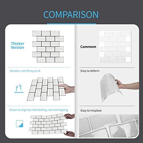 Art3d 10-Pack Subway Tiles Peel and Stick Backsplash, 12 x 12 Inch - Image 5