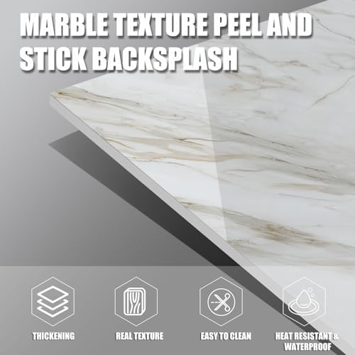 Marble Peel and Stick Backsplash 23.6 x11.8 in - Image 2