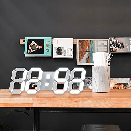 15" 3D LED Digital Wall Clock, Large Decor Wall Clock - Image 3