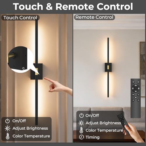 Battery Operated Wall Sconce Set of 2, 10000mAh 4CCT Dimmable - Image 5