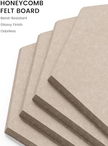 Fluxynara 12-Pack Hexagon Felt Bulletin Board Tiles - Image 3
