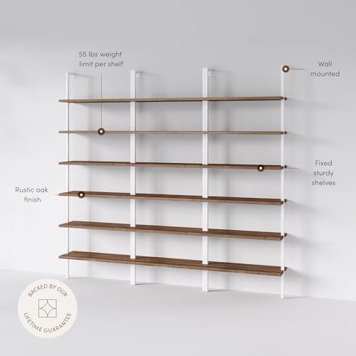 Nathan James Theo 6-Shelf Tall Bookcase, Wall Mount Bookshelf - Image 2