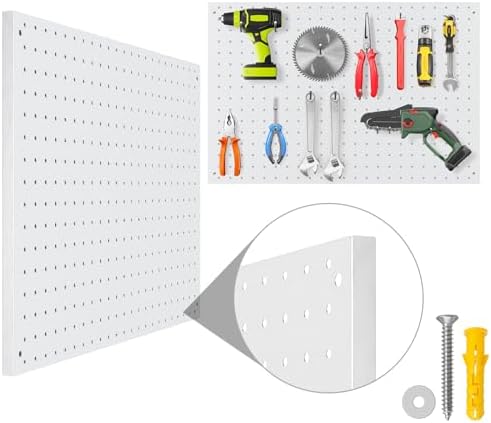 Peg Board, 3 Pack Metal Pegboard Panels White Pegboards Wall Organizer - Image 2