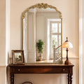 Besdomus Large Vintage Gold Mirror: 30"x44" French Baroque Arch Bow Mirrors by Besdomus