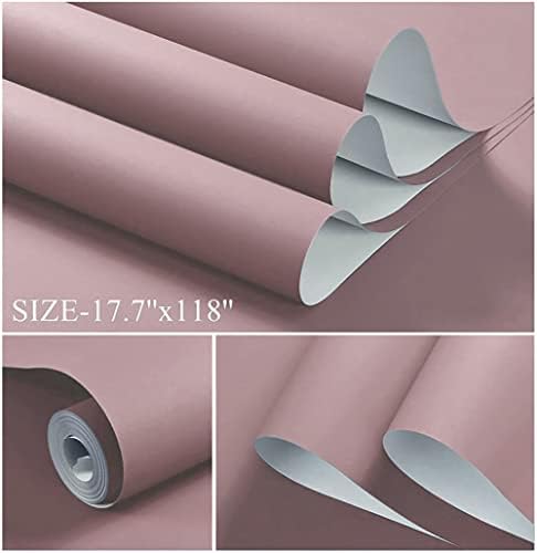 Dimoon 110''x17.7'' Pink Peel and Stick Wallpaper Contact Paper Modern Self - Image 2