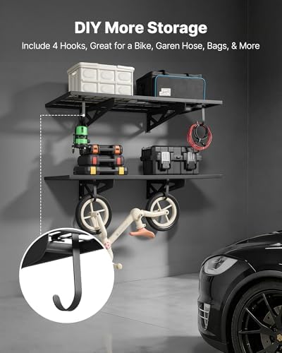 VEVOR 2-Pack Heavy Duty Garage Wall Shelving, 2 x 4 ft Steel Wall Mounted - Image 7