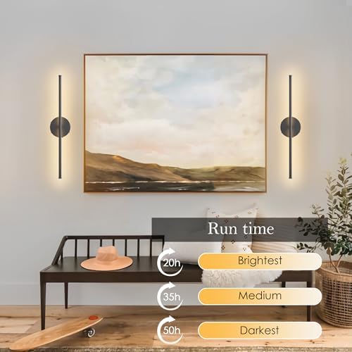 KARTOOSH Battery Operated Wall Sconces Set of Two Wireless Wall Lights - Image 4