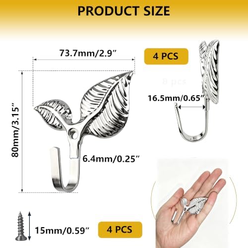 Heavy Duty Vintage Leaf Wall Hooks Set of 4 - Image 2