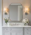 ANDY STAR 22"x30" Brushed Nickel Scalloped Mirrors by ANDYSTAR