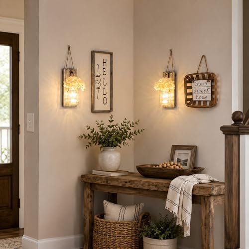 Rustic Mason Jar Sconces Wall Decor - Image 4